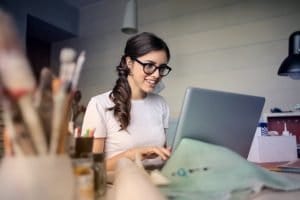 girl using a computer