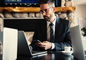 a man researching movers