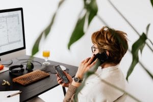 Woman talking on the phone