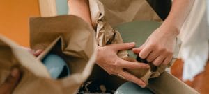 A man packing for a move.