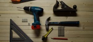 an electric drills, a hammer and more of the tools that make moving easier