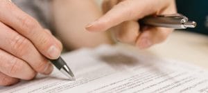 a person signing a lease