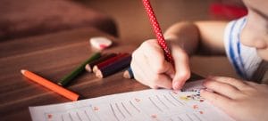 kid doing homework