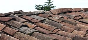 The roof of a house