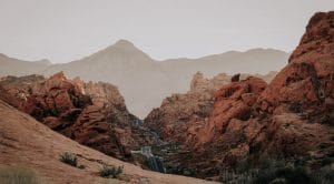 road in the middle of Red Rock